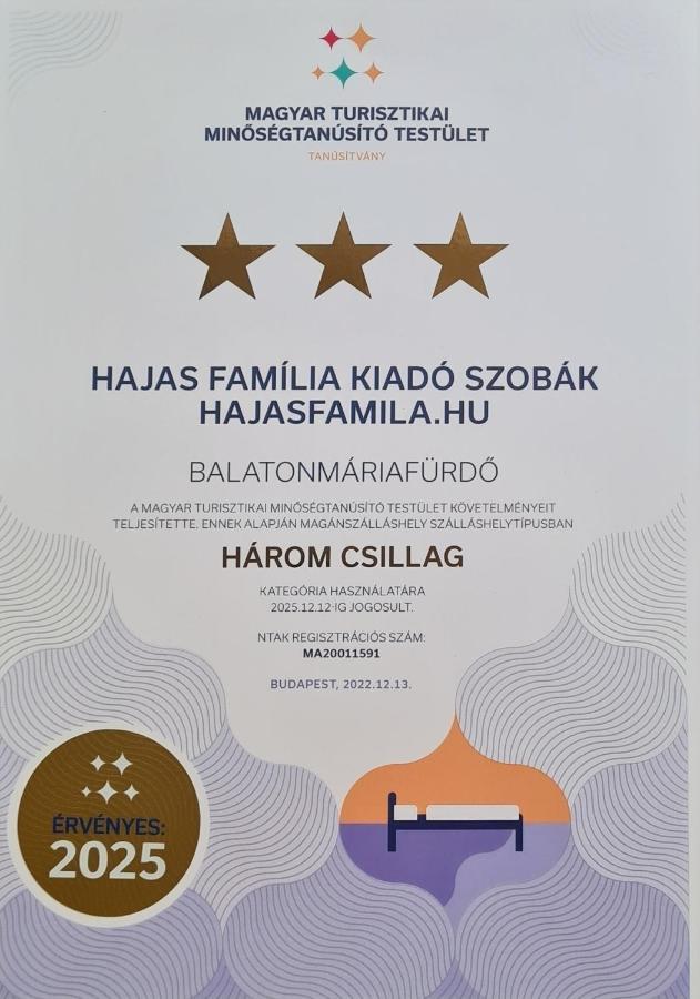 Hajas Familia Kiado Szobak Balatonmáriafürdő Eksteriør bilde